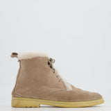 Loro Piana Beige Suede Ankle Boots with Shearling Detail Size EU 38.5 RRP £990