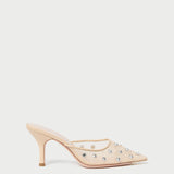 Roeffler Randall - Paloma Cream/Crystal Mesh Mule