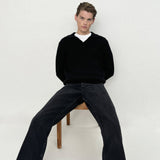 FRAME - Silk Blend Polo Sweater -- Black