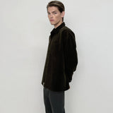 FRAME - Relaxed Corduroy Overshirt -- Dark Olive