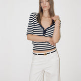 FRAME - Femme Mariner Sweater -- Navy Multi