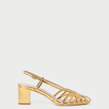 Loeffler Randall - Priscilla Gold Lattice Heeled Sandal