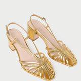 Loeffler Randall - Priscilla Gold Lattice Heeled Sandal