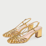 Loeffler Randall - Priscilla Gold Lattice Heeled Sandal