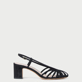 Loeffler Randall - Priscilla Black Moiré Heeled Sandal