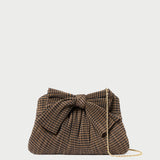 Roeffler Randall - Rayne Brown/Black Pleated Bow Clutch