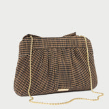 Roeffler Randall - Rayne Brown/Black Pleated Bow Clutch