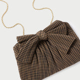 Roeffler Randall - Rayne Brown/Black Pleated Bow Clutch