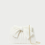 Roeffler Randall - Rayne White Pleated Bow Clutch