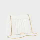 Roeffler Randall - Rayne White Pleated Bow Clutch