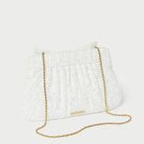 Roeffler Randall - Rayne White Lace Bow Clutch