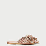 Roeffler Randall - Rima Brown Gingham Bow Sandal