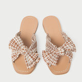 Roeffler Randall - Rima Brown Gingham Bow Sandal