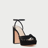 Roeffler Randall - Rivka Black Suede Platform Sandal