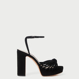 Roeffler Randall - Rivka Black Suede Platform Sandal