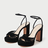 Roeffler Randall - Rivka Black Suede Platform Sandal