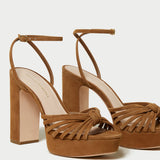 Roeffler Randall - Rivka Cacao Knot Platform Sandal