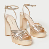 Roeffler Randall - Rivka Champagne Knot Platform Sandal