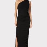 Herve Leger - RUCHED JERSEY ONE SHOULDER MIDI DRESS