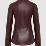 St. Agni - Leather Panelled Shirt - Bordeaux