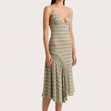 Faithfull - Hyeres Midi Dress Lemon Navy Stripe - Final Sale