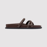 St. Agni - Soft Cross Strap Slide - Chocolate