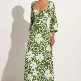 Faithfull - Ondina Midi Dress Pavito Floral Olive - Final Sale