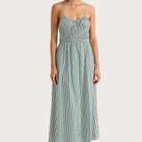 Faithfull - Marianne Midi Dress Green Stripe