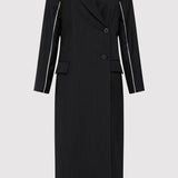 St. Agni - Pinstripe Maxi Coat - Black