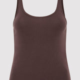 St. Agni - Organic Cotton Slim Scoop Tank - Raisin