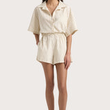 Faithfull - Faia Playsuit Shadow Stripe Butter