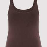 St. Agni - Organic Cotton Slim Scoop Tank - Raisin