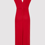 St. Agni - Plunge Drape Dress - Rosso