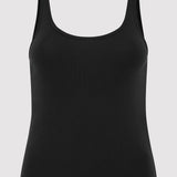 St. Agni - Organic Cotton Slim Scoop Tank - Jet Black