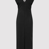 St. Agni - Plunge Drape Dress - Black