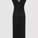 St. Agni - Plunge Drape Dress - Black