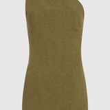 St. Agni - Twisted Linen Mini Dress - Olive