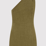 St. Agni - Twisted Linen Mini Dress - Olive