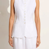 Faithfull - Domenico Vest White - Final Sale