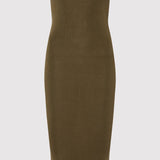 St. Agni - 90s Strapless Knit Midi Dress - Kelp