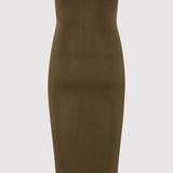 St. Agni - 90s Strapless Knit Midi Dress - Kelp