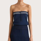 Faithfull - Arlette Strapless Top Navy White Stripe