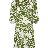 Faithfull - Ondina Midi Dress Pavito Floral Olive - Final Sale