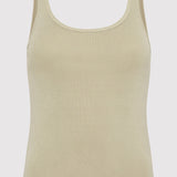 St. Agni - Organic Cotton Slim Scoop Tank - Moss Grey