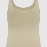 St. Agni - Organic Cotton Slim Scoop Tank - Moss Grey