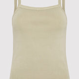 St. Agni - Organic Cotton Square Neck Tank - Moss Grey