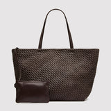 St. Agni - Large Woven Trapeze Bag  - Chocolate