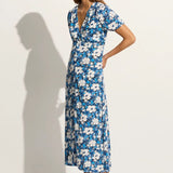 Faithfull - Bellavista Midi Dress Vita Bella Floral Blue (Exclusive) - Final Sale