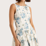 Faithfull - Blair Mini Dress Cecile Floral Pale Blue