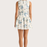 Faithfull - Blair Mini Dress Cecile Floral Pale Blue